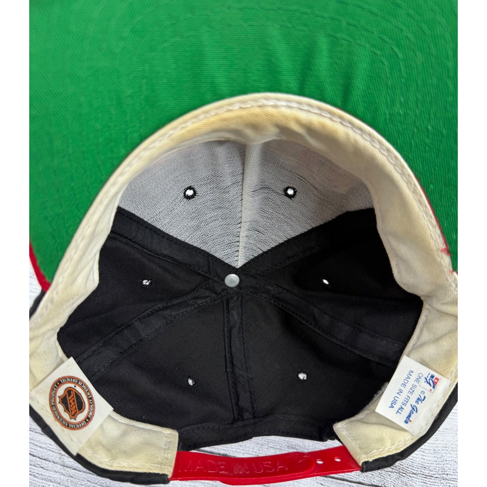 Chicago Blackhawks NHL The Games Cap BlackRed 75th Anniversary Snapback USA Made - Picture 9 of 9